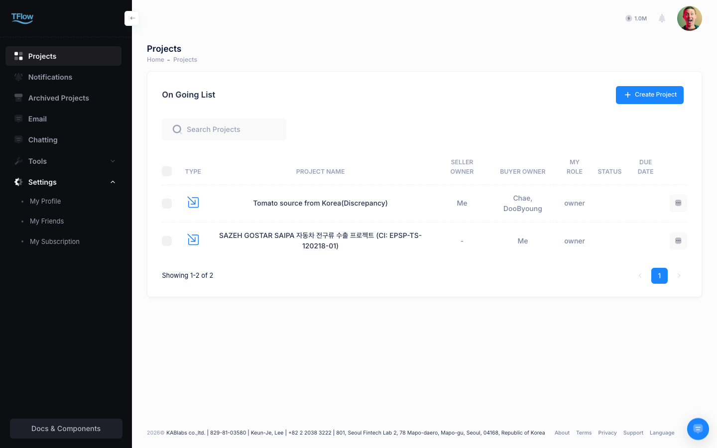 Project List - Card View