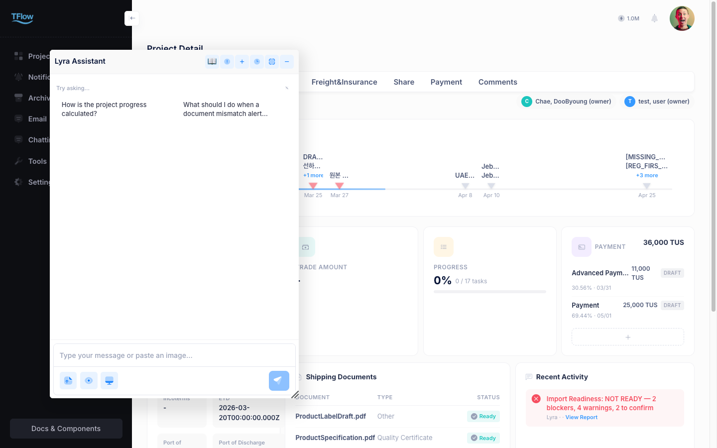 Lyra chatbot conversation screen