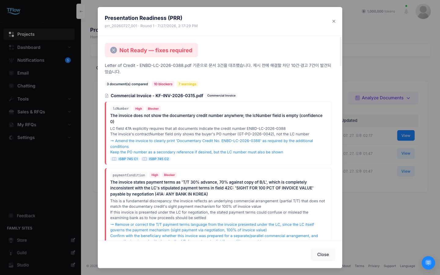 Presentation Readiness (PRR) report — blockers with ISBP citations